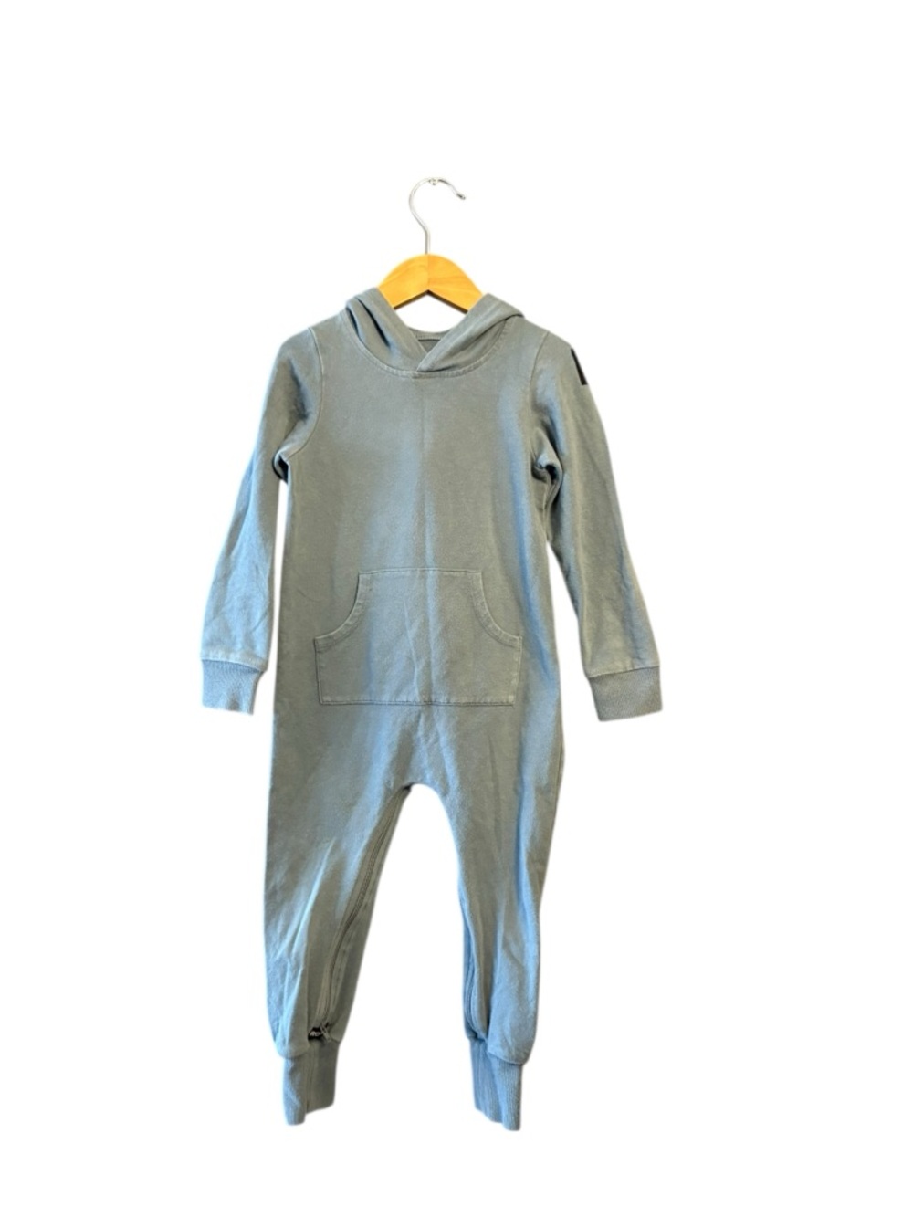 Kids Hooded One-Piece Romper in Light Blue